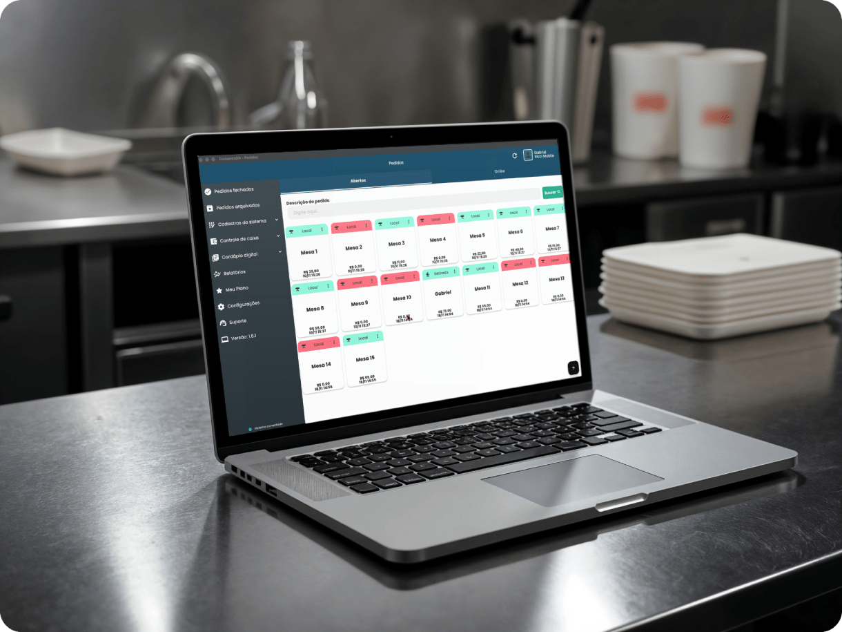 Sistema de pedidos em tablet